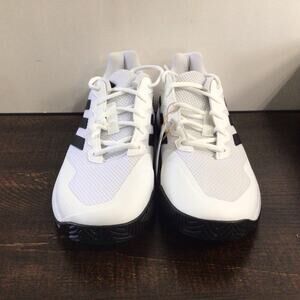 Adidas Mens Game Court 2 Tennis Shoes White Black Size 8.5 Court Shoes New